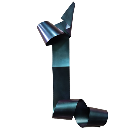 Decoração Escultura de Parede Abstrata em Aço Cor Azul Camaleão Exclusiva no Brasil  Para Sala Quart