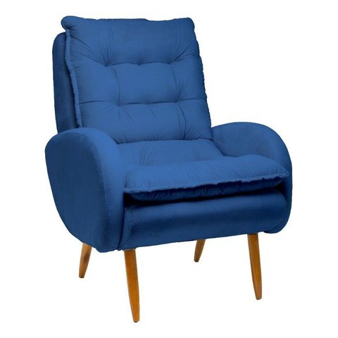 Poltrona Decorativa - Munique - Revestimento Suede Ladecor Estofados Azul
