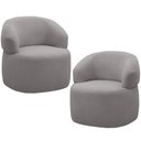 Ver imagem 1 de Kit 2 Poltronas Giratórias Sala de Estar Living Orgânico Carmen F04 Veludo Cinza - Lyam Decor
