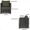 Ver imagem 2 de 2 Poltronas Madri Alumínio Corda Náutica Estofado 13 Trama Preto