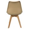 Cadeira Charles Eames Leda Luisa Saarinen Design Wood Estofada Base Madeira - Bege - 4