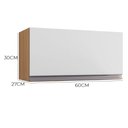 Ver imagem 4 de Armário Aéreo de Cozinha para Geladeira Andréia 1 Porta 60cm Amêndoa/branco