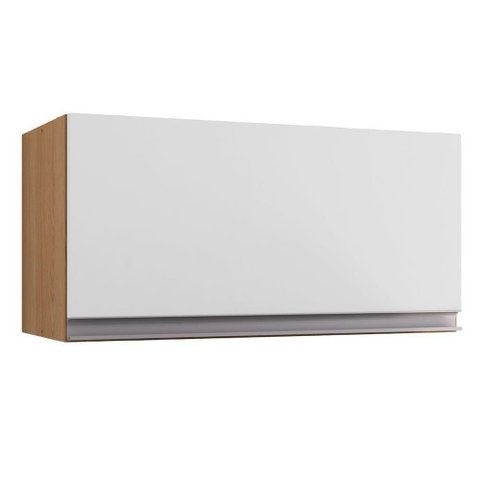 Armário Aéreo de Cozinha para Geladeira Andréia 1 Porta 60cm Amêndoa/branco
