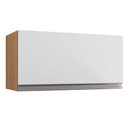 Ver imagem 1 de Armário Aéreo de Cozinha para Geladeira Andréia 1 Porta 60cm Amêndoa/branco
