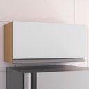 Ver imagem 2 de Armário Aéreo de Cozinha para Geladeira Andréia 1 Porta 60cm Amêndoa/branco