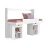 Cama de Solteiro Alta que Vira Escrivaninha Branco Azmu Shop Jm - 3