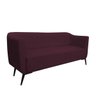 Sofá 3 Lugares Julia Linho Pés Villach Preto D'Rossi - Vinho 50 - 2