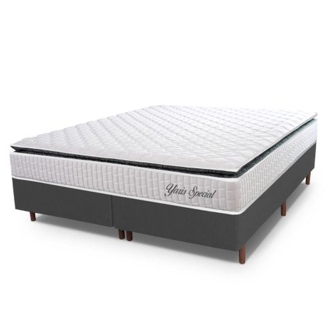 Cama Box Queen Hellen Molas Ensacadas Yaris Pillow Top Branco