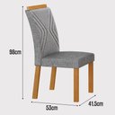 Ver imagem 3 de Cadeira para Mesa de Jantar Clara Plus Kit 2 Peças Cinamomo Linho Cinza - Leifer