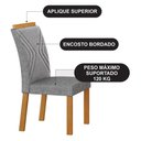 Ver imagem 2 de Cadeira para Mesa de Jantar Clara Plus Kit 2 Peças Cinamomo Linho Cinza - Leifer