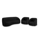 Ver imagem 2 de Conjunto Sofá Sala de Estar Bipartido 240cm e 2 Poltronas Clarke Pu Preto Manchado G45 - Gran Belo