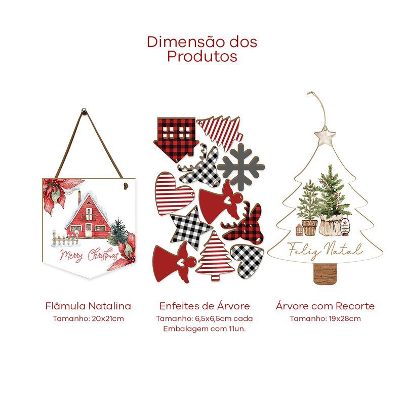 Kit Decorativo para Porta e Árvore de Natal - 3