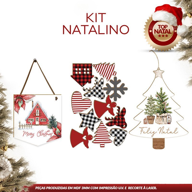 Kit Decorativo para Porta e Árvore de Natal - 2