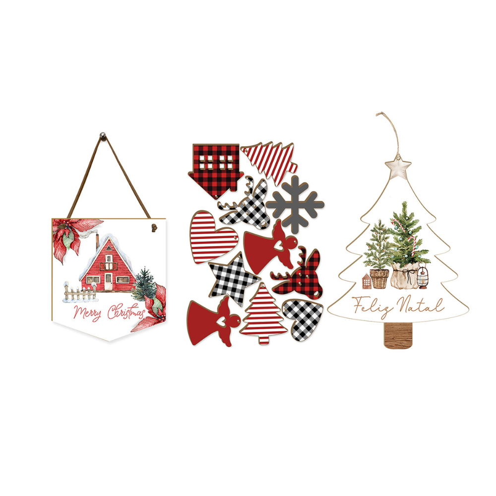 Kit Decorativo para Porta e Árvore de Natal