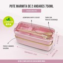 Ver imagem 7 de Conjunto Pote de Marmita Ecológica de 2 Andares 750ml e Copo com Tampa 300ml Lifestyle Verde