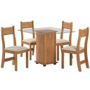 Ver imagem 2 de Mesa de Jantar 4 Lugares Penha Mel/nude - Pnr Móveis