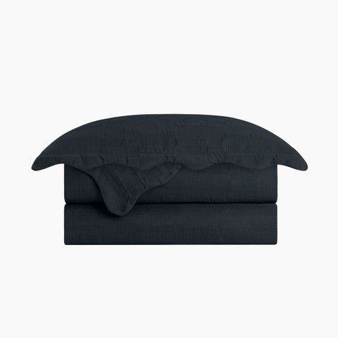 Colcha Matelassê - Queen - Opala - Preto - C/ Porta Travesseiro - Camesa