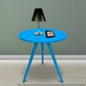 Mesa Lateral de Canto Tripé Pequena Laqueada Azul Turquesa - 2