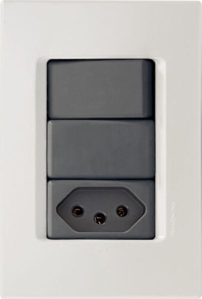 Conjunto 1 Interruptor Paralelo 10a 250v + 1 Tomada 2p+T 20a 250v - IZY FLAT - 1