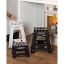 Ver imagem 3 de Banqueta Banquinho Dobrável Antiderrapante Preta 32x25x22cm