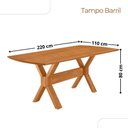 Ver imagem 3 de Mesa para Sala de Jantar Star 220cm Tampo Barril Laminado