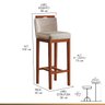 Banqueta Alta para Bancada de Cozinha 38x102 Cm Líbia Madeira Maciça Suede Bege CCS - 2