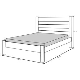 Cama Casal Lara 145cm Madeira Castanho - Atraente Móveis - 3