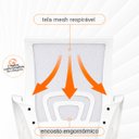 Ver imagem 3 de Cadeira Begônia Ergonômica Tela Mesh Apoio Lombar até 120kg Branco