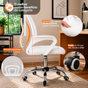 Ver imagem 3 de Cadeira Begônia Ergonômica Tela Mesh Apoio Lombar até 120kg Branco