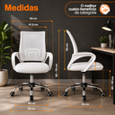 Ver imagem 4 de Cadeira Begônia Ergonômica Tela Mesh Apoio Lombar até 120kg Branco
