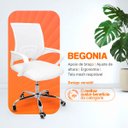 Ver imagem 2 de Cadeira Begônia Ergonômica Tela Mesh Apoio Lombar até 120kg Branco