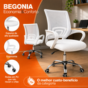 Ver imagem 3 de Cadeira Begônia Ergonômica Tela Mesh Apoio Lombar até 120kg Branco