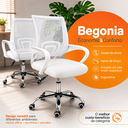 Ver imagem 6 de Cadeira Begônia Ergonômica Tela Mesh Apoio Lombar até 120kg Branco