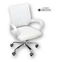 Ver imagem 2 de Cadeira de Escritório Begonia Tela Mesh Ergonômica Branco + E-book
