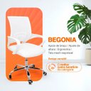 Ver imagem 7 de Cadeira Begônia Ergonômica Tela Mesh Apoio Lombar até 120kg Branco