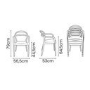 Ver imagem 3 de Cadeira Tramontina Sissi Summa em Polipropileno e Fibra de Vidro com Braços Camurça Tramontina