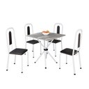 Ver imagem 2 de Conjunto Sala de Jantar com 4 Cadeiras Lívia Branco/Preto