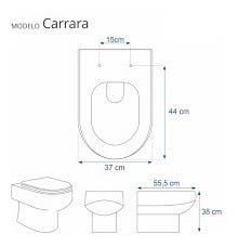 Tampa de Vaso Sanitário Laqueado Carrara para Deca Cinza Real - 5