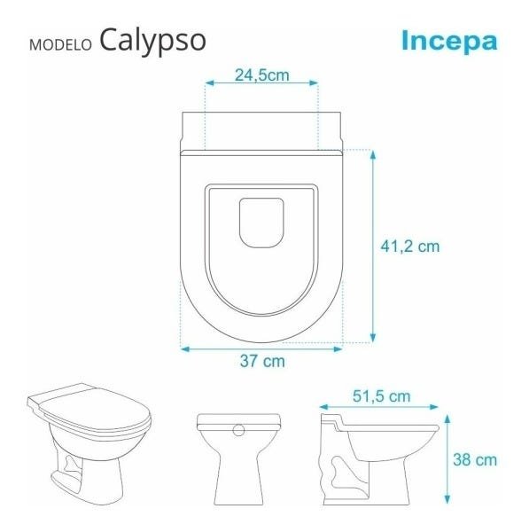 Tampa de Vaso Sanitário Calypso Laqueado Biscuit para Incepa - 6