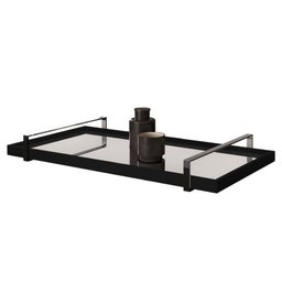 Bandeja Decorativa Espelhada Alça Preta Larflex Preta - 2