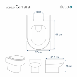 Tampa de Vaso Sanitário Laqueado Carrara para Deca Branco - 2