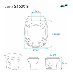 Tampa de Vaso Sanitário Laqueado Sabatini Azul para Icasa - 2