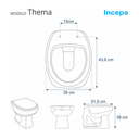 Ver imagem 4 de Tampa de Vaso Sanitário Thema para Incepa Slow Close Branco