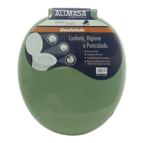 Tampa de Vaso Sanitário Almofadado Universal Oval Verde