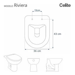 Tampa de Vaso Sanitário Laqueado Riviera / Smart Bco Celite - 2