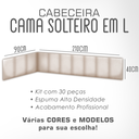 Ver mais imagens de Kit 10 Módulos de Cabeceira Estofada Cama Box Solteiro em L Modulada 3,00mx40cm