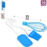 Kit 3 Utensílios Batedor, Pincel E Espátula Silicone E Pvc:Azul - 1
