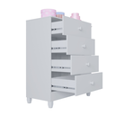 Ver imagem 2 de Cômoda Quarto Infantil 1 Porta e 4 Gavetas com Corrediças Telescópicas Mobigu - Branco