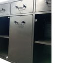 Ver imagem 5 de Buffet Aparador Estilo Industrial com 3 Portas e 3 Gavetas - Chapas de Ferro e Madeira na Cor Preta