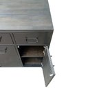 Ver imagem 7 de Buffet Aparador Estilo Industrial com 3 Portas e 3 Gavetas - Chapas de Ferro e Madeira na Cor Preta